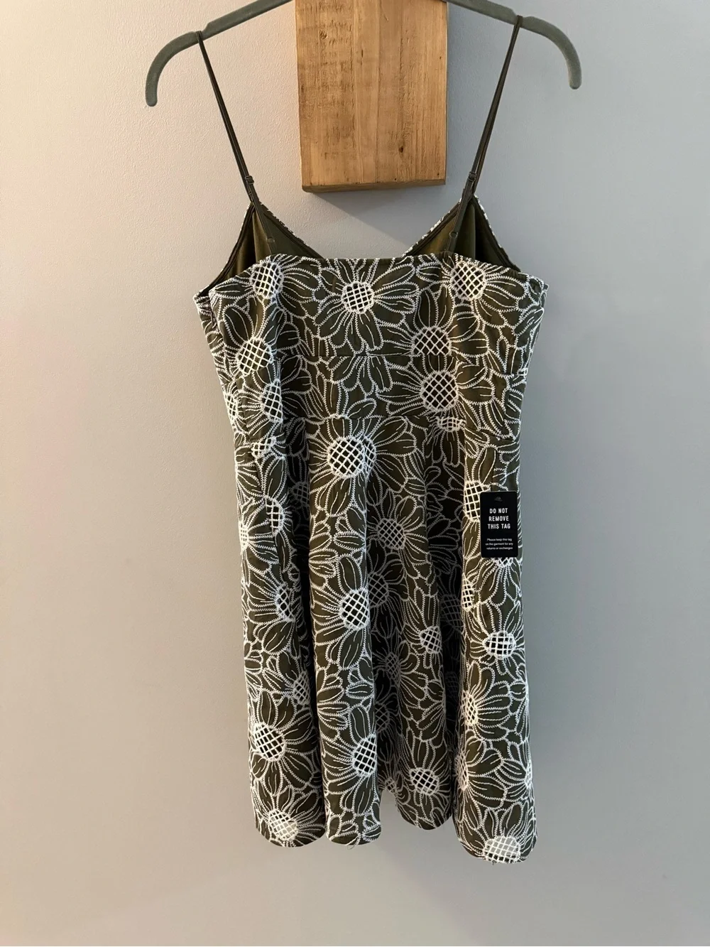 EXPRESS Floral Lace Overlay Slip Dress - Olive & White, S, NWTs
